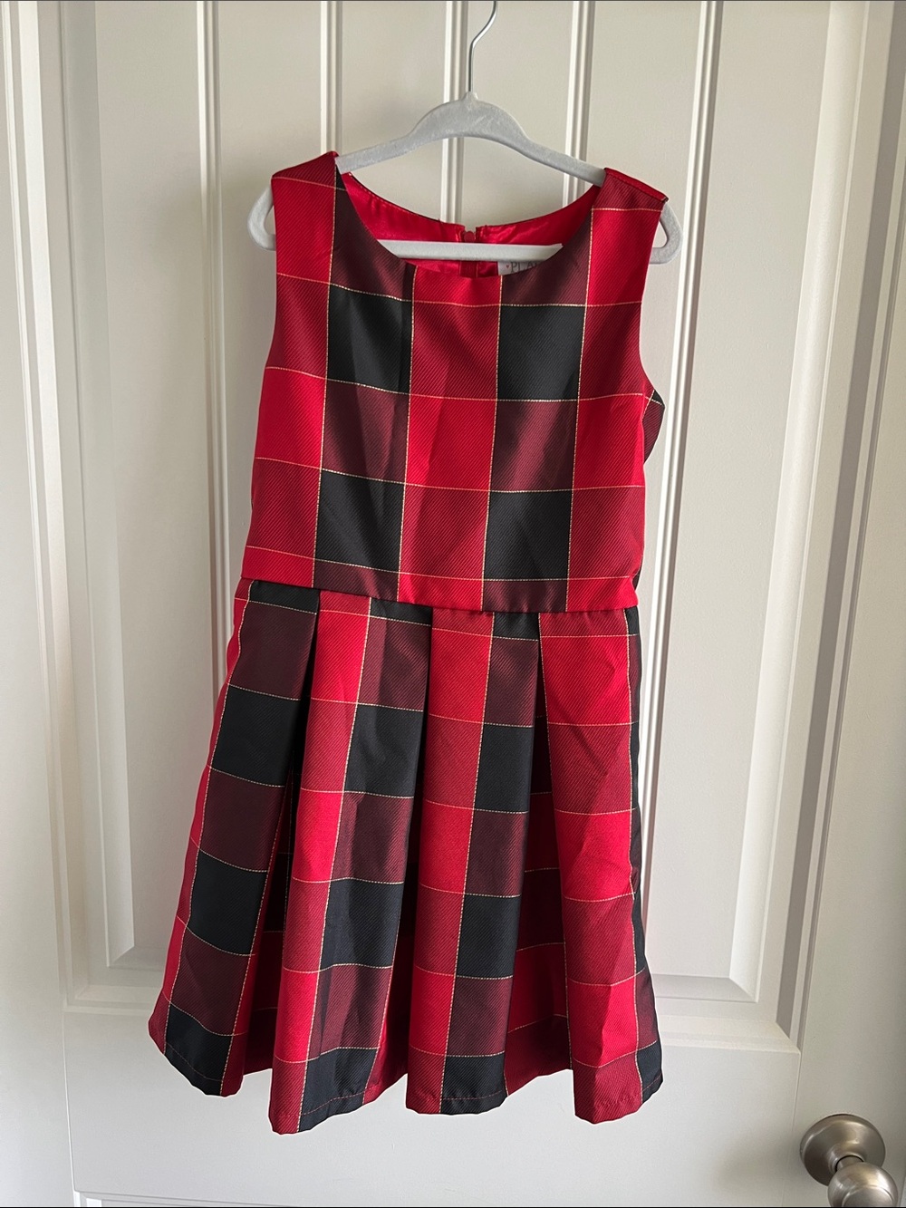 Place Red & Black Plaid Sleeveless Party Dress